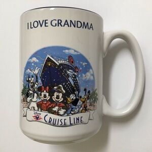 NEW Disney Cruise Line I Love Grandma Coffee Mug Tea Cup Ceramic Mickey Vintage